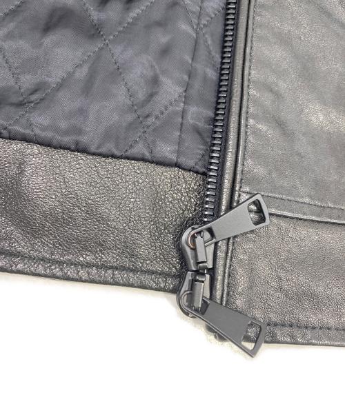 AOURE（アウール）AOURE (アウール) ウォッシュドレザー ライダースジャケット ブラック サイズ:Sの古着・服飾アイテム