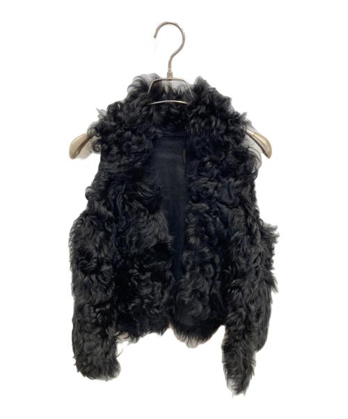 sisii（シシ）sisii (シシ) ラムレザーファーベスト ブラック サイズ:表記無しの古着・服飾アイテム