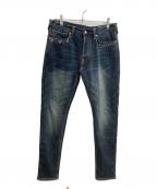 EVISUエヴィス）の古着「メタルスタッズ付きカモメ刺繍キャロットフィットジーンズ」｜インディゴ