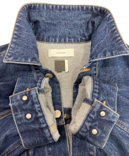 FACETASM（ファセッタズム）FACETASM (ファセッタズム) HIGH-LOW ZIP DENIM JACKET インディゴ サイズ:3の古着・服飾アイテム