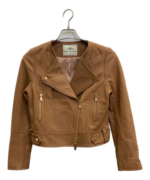 GRACE CONTINENTAL（（グレースコンチネンタル）GRACE CONTINENTAL (（グレースコンチネンタル) ラムレザーライダースジャケット ベージュ サイズ:36の古着・服飾アイテム