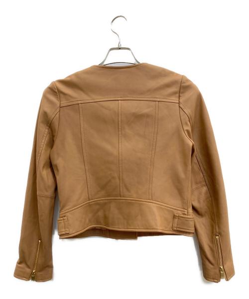 GRACE CONTINENTAL（（グレースコンチネンタル）GRACE CONTINENTAL (（グレースコンチネンタル) ラムレザーライダースジャケット ベージュ サイズ:36の古着・服飾アイテム