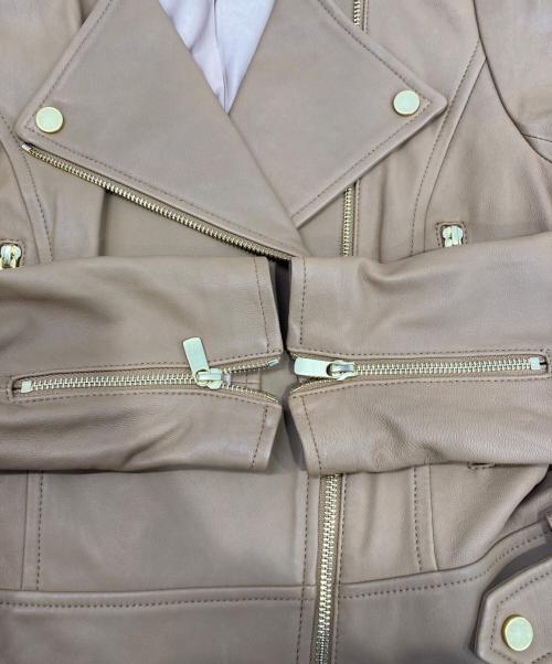 GRACE CONTINENTAL（（グレースコンチネンタル）GRACE CONTINENTAL (（グレースコンチネンタル) ラムレザーライダースジャケット ベージュ サイズ:36の古着・服飾アイテム