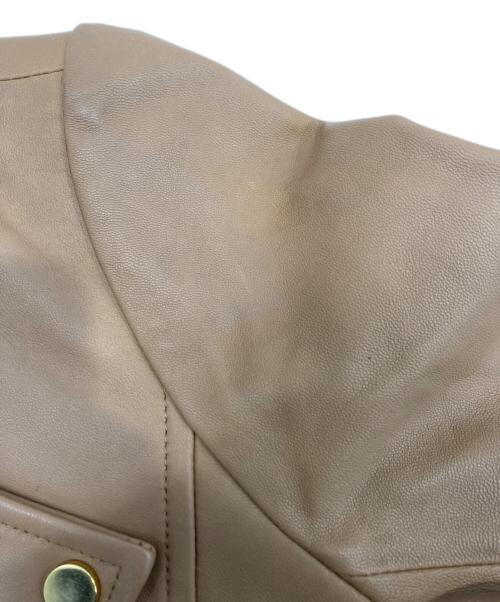GRACE CONTINENTAL（（グレースコンチネンタル）GRACE CONTINENTAL (（グレースコンチネンタル) ラムレザーライダースジャケット ベージュ サイズ:36の古着・服飾アイテム