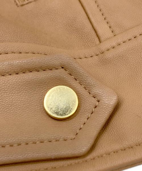 GRACE CONTINENTAL（（グレースコンチネンタル）GRACE CONTINENTAL (（グレースコンチネンタル) ラムレザーライダースジャケット ベージュ サイズ:36の古着・服飾アイテム