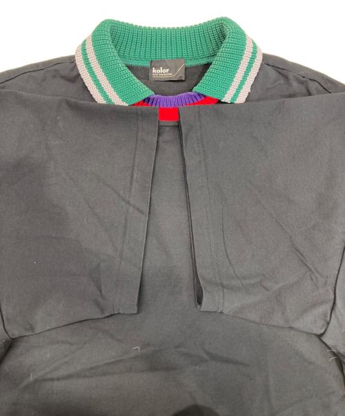 KOLOR（カラー）KOLOR (カラー) 襟ニットドッキング コットン Tシャツ ブラック サイズ:2の古着・服飾アイテム