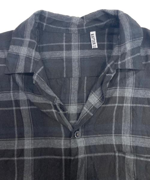 KAPTAIN SUNSHINE（キャプテンサンシャイン）KAPTAIN SUNSHINE (キャプテンサンシャイン) Open Collar Shirt Jacket ブラック サイズ:36の古着・服飾アイテム