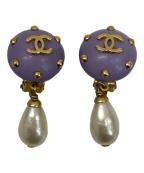 CHANELシャネル）の古着「イヤリング」｜パープル×ゴールド