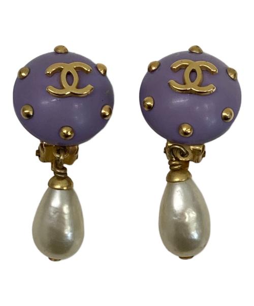 CHANEL（シャネル）CHANEL (シャネル) イヤリング パープル×ゴールドの古着・服飾アイテム