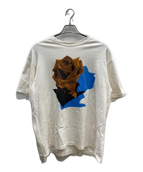 UNDERCOVER（アンダーカバー）UNDERCOVER (アンダーカバー) 脇ZIPTEE ROSE COLLAGE ホワイト サイズ:3の古着・服飾アイテム