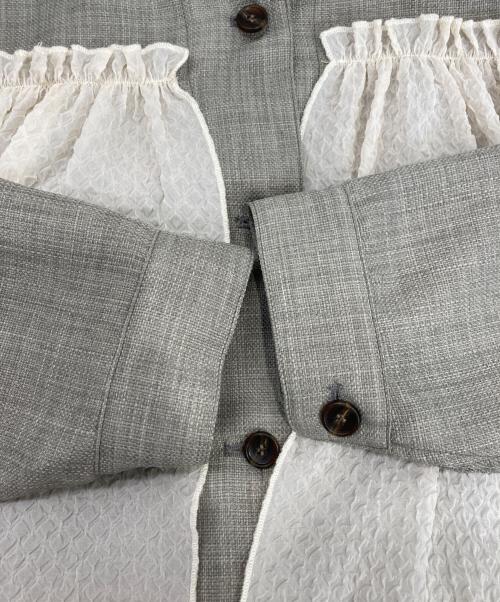 ROSE BUD（ローズバッド）ROSE BUD (ローズバッド) OKIRAKU (オキラク) スタンドカラーレイヤードジャケット グレー サイズ:Fの古着・服飾アイテム