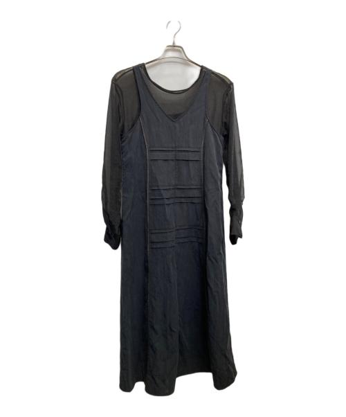 RBS（アールビーエス）RBS (アールビーエス) シアー レイヤード ワンピース ブラックの古着・服飾アイテム