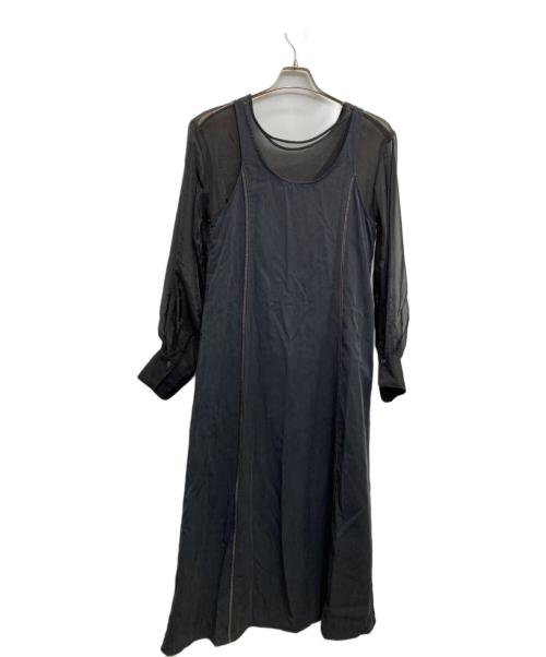 RBS（アールビーエス）RBS (アールビーエス) シアー レイヤード ワンピース ブラックの古着・服飾アイテム