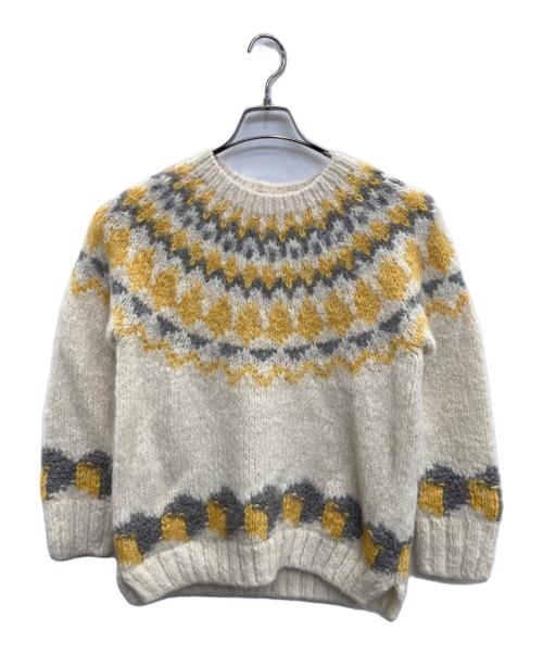 porter des boutons（ポルテデブトン）porter des boutons (ポルテデブトン) 求心ニット アイボリー サイズ:-の古着・服飾アイテム