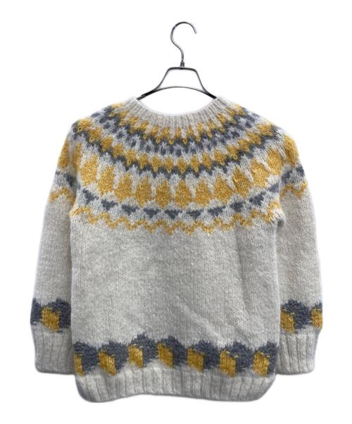 porter des boutons（ポルテデブトン）porter des boutons (ポルテデブトン) 求心ニット アイボリー サイズ:-の古着・服飾アイテム