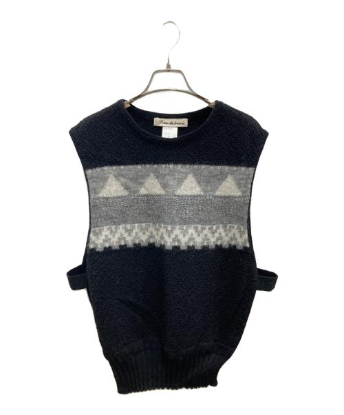 porter des boutons（ポルテデブトン）porter des boutons (ポルテデブトン) ニットベスト ブラック サイズ:表記無しの古着・服飾アイテム