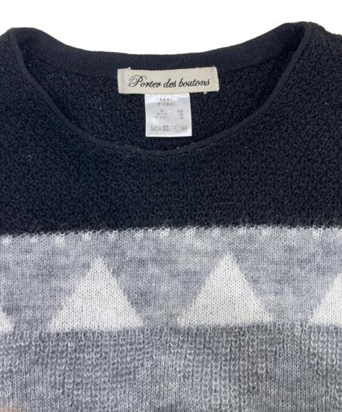 porter des boutons（ポルテデブトン）porter des boutons (ポルテデブトン) ニットベスト ブラック サイズ:表記無しの古着・服飾アイテム