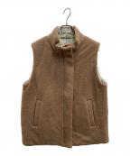 porter des boutonsポルテデブトン）の古着「リバーシブル中綿ベスト」｜ブラウン