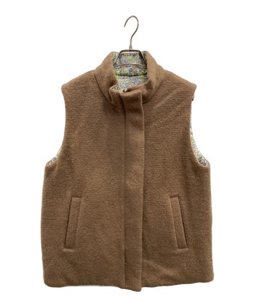 porter des boutons（ポルテデブトン）porter des boutons (ポルテデブトン) リバーシブル中綿ベスト ブラウン サイズ:-の古着・服飾アイテム