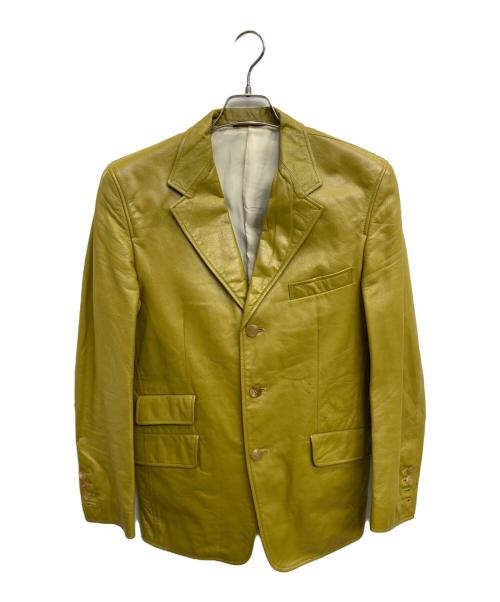 Paul Smith London（ポールスミスロンドン）Paul Smith London (ポールスミスロンドン) ラムレザーテーラードジャケット イエロー サイズ:Sの古着・服飾アイテム