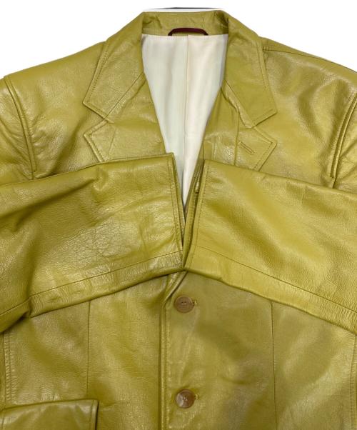 Paul Smith London（ポールスミスロンドン）Paul Smith London (ポールスミスロンドン) ラムレザーテーラードジャケット イエロー サイズ:Sの古着・服飾アイテム