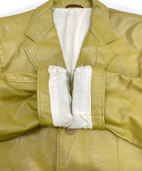Paul Smith London（ポールスミスロンドン）Paul Smith London (ポールスミスロンドン) ラムレザーテーラードジャケット イエロー サイズ:Sの古着・服飾アイテム