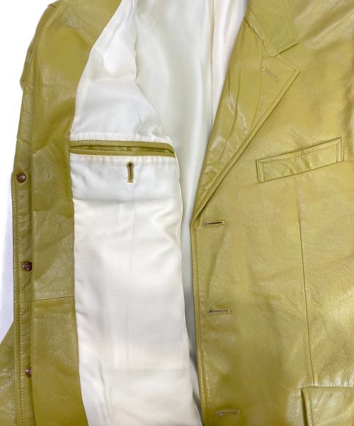 Paul Smith London（ポールスミスロンドン）Paul Smith London (ポールスミスロンドン) ラムレザーテーラードジャケット イエロー サイズ:Sの古着・服飾アイテム