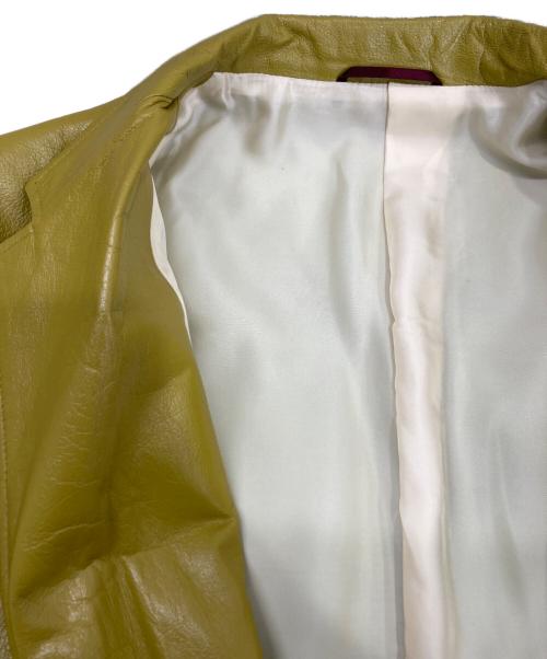 Paul Smith London（ポールスミスロンドン）Paul Smith London (ポールスミスロンドン) ラムレザーテーラードジャケット イエロー サイズ:Sの古着・服飾アイテム