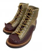 LONE WOLF BOOTSロンウルフブーツ）の古着「２トーンカーペンターブーツ」｜ベージュ×ブラウン