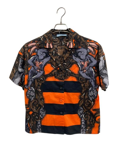 PRADA（プラダ）PRADA (プラダ) 半袖シャツ オレンジ サイズ:40Sの古着・服飾アイテム