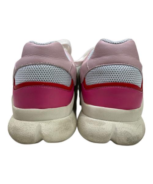 sergio rossi（セルジオロッシ）sergio rossi (セルジオロッシ) メタリックトリムレザー&メッシュ&スエードスニーカー ピンク サイズ:37の古着・服飾アイテム