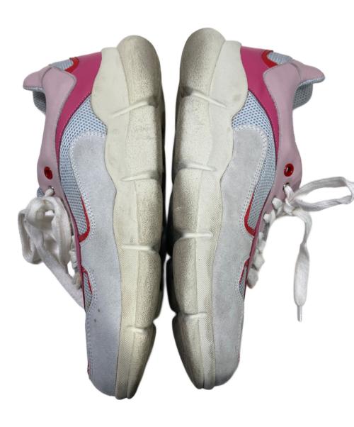 sergio rossi（セルジオロッシ）sergio rossi (セルジオロッシ) メタリックトリムレザー&メッシュ&スエードスニーカー ピンク サイズ:37の古着・服飾アイテム