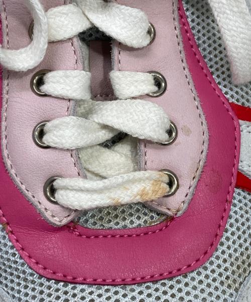 sergio rossi（セルジオロッシ）sergio rossi (セルジオロッシ) メタリックトリムレザー&メッシュ&スエードスニーカー ピンク サイズ:37の古着・服飾アイテム