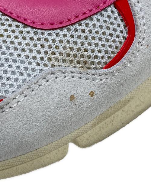 sergio rossi（セルジオロッシ）sergio rossi (セルジオロッシ) メタリックトリムレザー&メッシュ&スエードスニーカー ピンク サイズ:37の古着・服飾アイテム