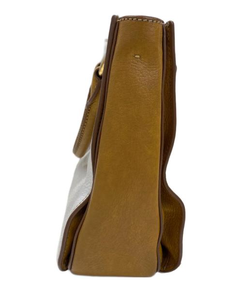 MIU MIU（ミュウミュウ）MIU MIU (ミュウミュウ) マドラス2WAYバッグ ブラウン×ホワイトの古着・服飾アイテム