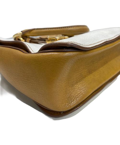 MIU MIU（ミュウミュウ）MIU MIU (ミュウミュウ) マドラス2WAYバッグ ブラウン×ホワイトの古着・服飾アイテム