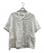 BROCANTEブロカント）の古着「半袖リネンブラウス」｜ホワイト