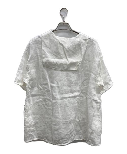 BROCANTE（ブロカント）Brocante (ブロカント) 半袖リネンブラウス ホワイト サイズ:2の古着・服飾アイテム