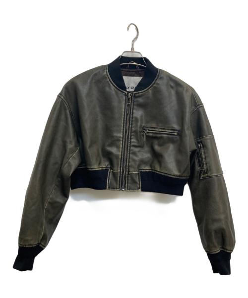 SLY（スライ）SLY (スライ) VINTAGE F／LEATHER CROP ブルゾン ブラック サイズ:1の古着・服飾アイテム