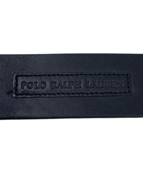 POLO RALPH LAUREN（ポロ・ラルフローレン）POLO RALPH LAUREN (ポロ・ラルフローレン) レザー ローラーバックル ベルト ブラックの古着・服飾アイテム