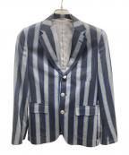 FRED PERRYフレッドペリー）の古着「ストライプテーラードジャケット」｜ネイビー