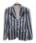 FRED PERRY（フレッドペリー）の古着「ストライプテーラードジャケット」｜ネイビー