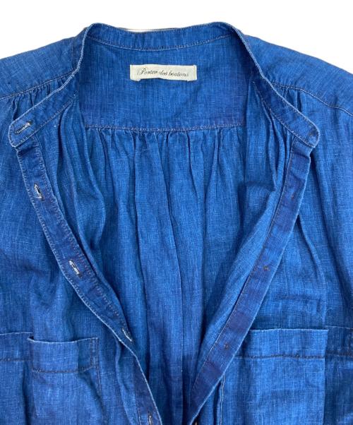 porter des boutons（ポルテデブトン）porter des boutons (ポルテデブトン) リネンノースリーブオールインワン インディゴ サイズ:無しの古着・服飾アイテム