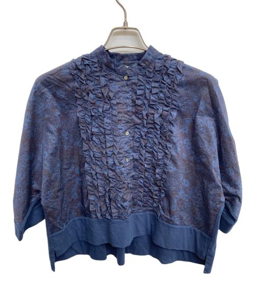 porter des boutons（ポルテデブトン）porter des boutons (ポルテデブトン) 半袖ブラウス ブルー サイズ:不明 未使用品の古着・服飾アイテム
