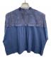 porter des boutons (ポルテデブトン) 半袖ブラウス ブルー サイズ:不明 未使用品：12000円