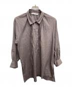 porter des boutonsポルテデブトン）の古着「ギャザーロングブラウス」｜パープル