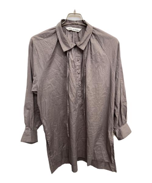 porter des boutons（ポルテデブトン）porter des boutons (ポルテデブトン) ギャザーロングブラウス パープル サイズ:無しの古着・服飾アイテム