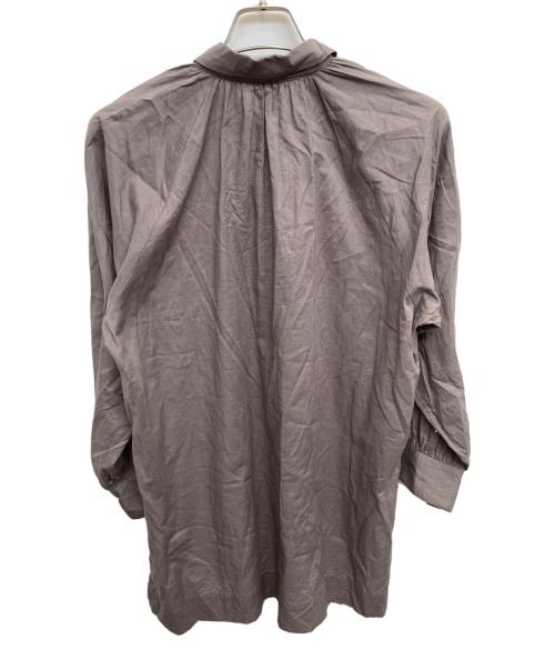 porter des boutons（ポルテデブトン）porter des boutons (ポルテデブトン) ギャザーロングブラウス パープル サイズ:無しの古着・服飾アイテム