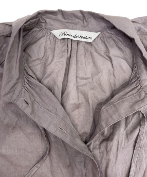 porter des boutons（ポルテデブトン）porter des boutons (ポルテデブトン) ギャザーロングブラウス パープル サイズ:無しの古着・服飾アイテム