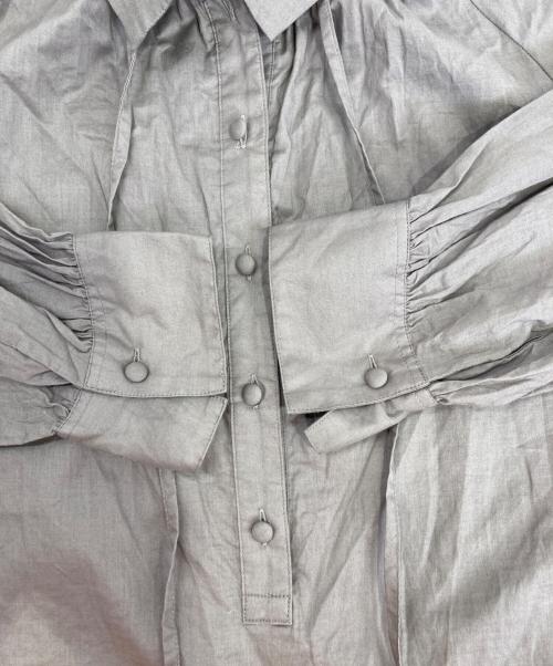 porter des boutons（ポルテデブトン）porter des boutons (ポルテデブトン) ギャザーロングブラウス パープル サイズ:無しの古着・服飾アイテム